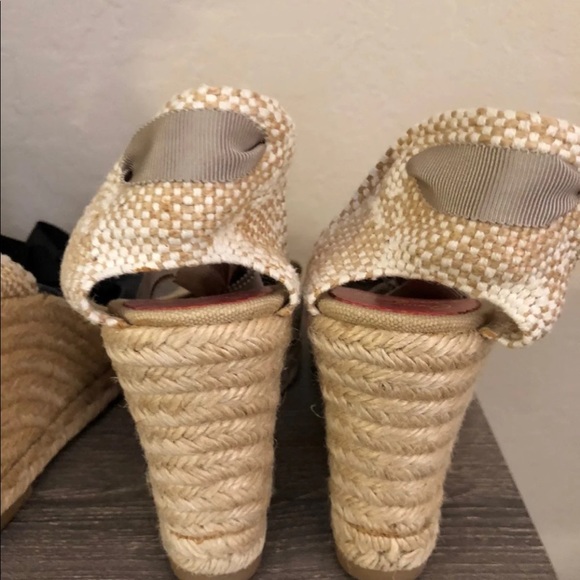 SOLD Christian Lounoutin lace up wedge 38.5 & 38 - Picture 6 of 12